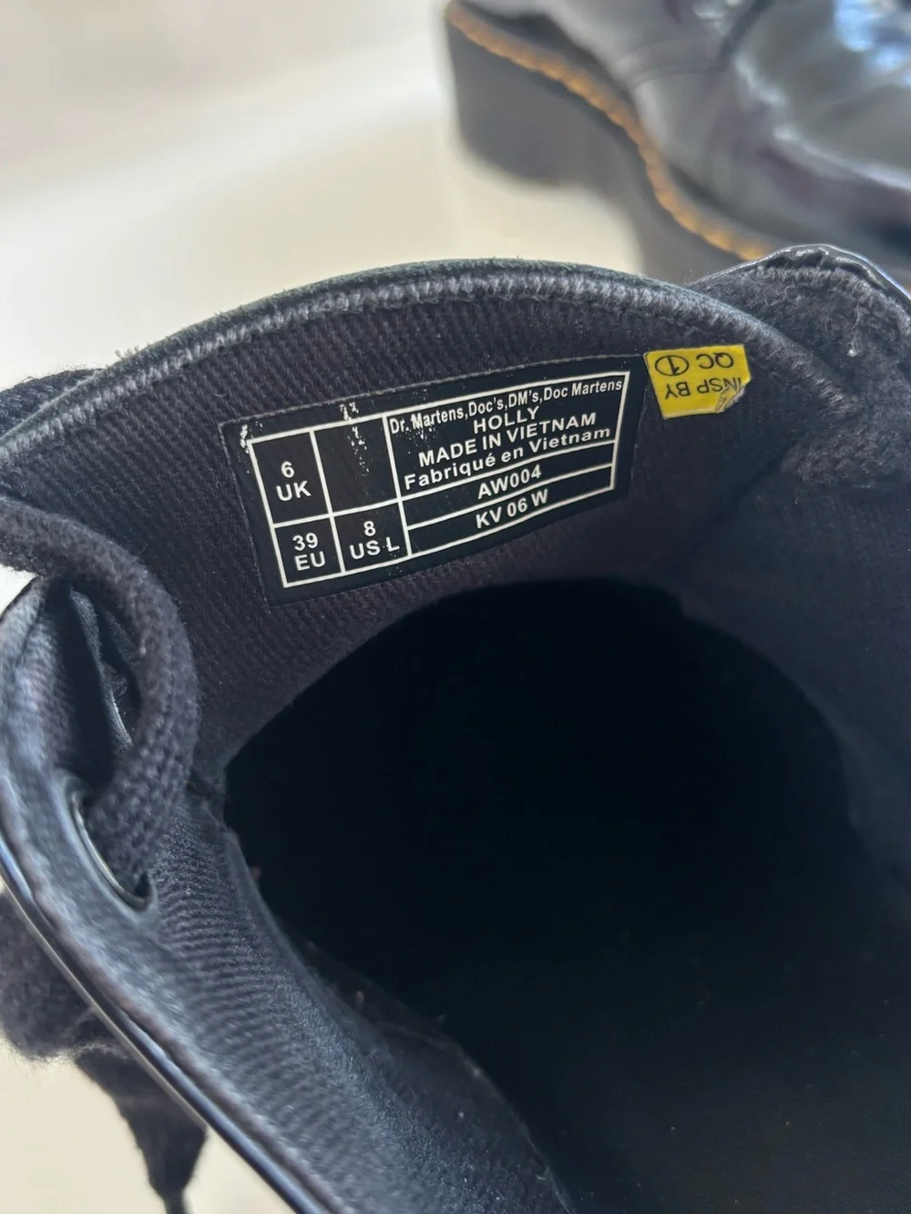 Dr. Martens Women's Black Holly Women's Leather Platform Shoes Size US 8 EU39